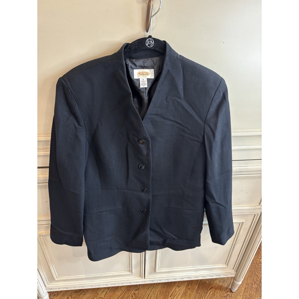 Talbots Vintage Wool Button Front Cardigan Wool Made In USA‎ Size 8 Black